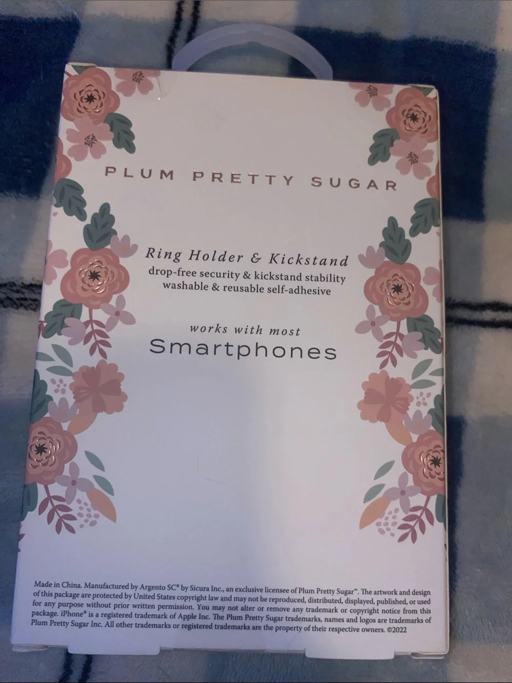 Plum Pretty Sugar Rose Gold Glitter Phone Ring Holder & Kickstand